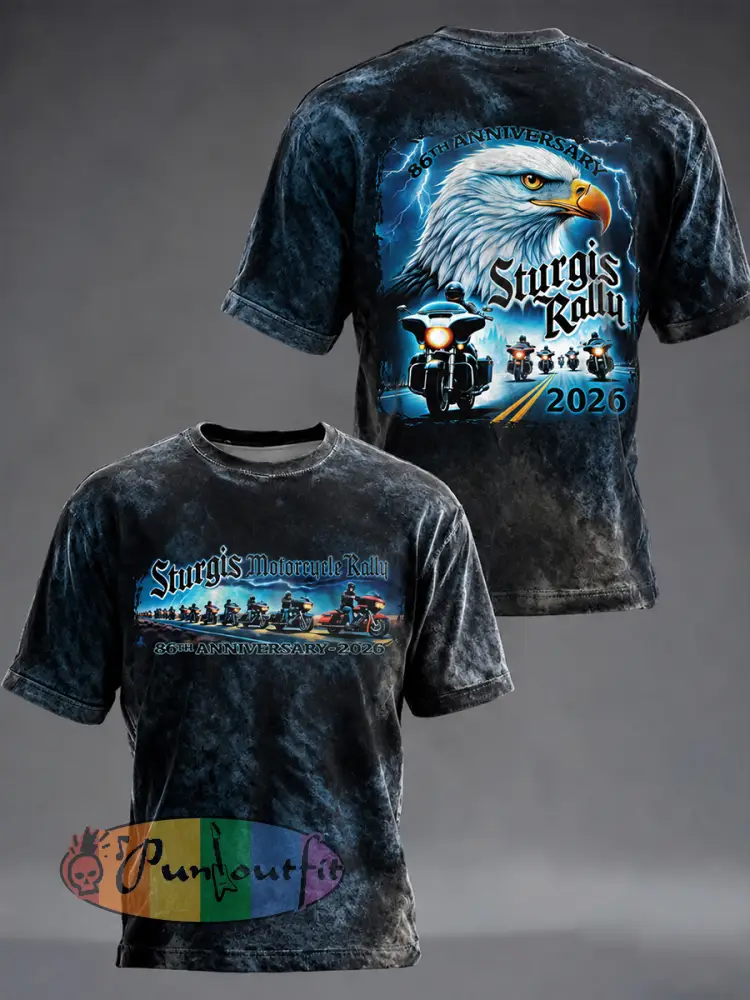 Men’s Motorcycle Rally Printed T-shirt - As picture · S
