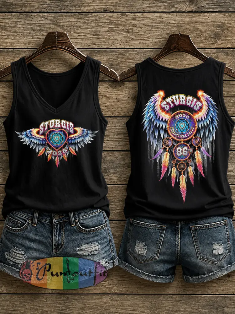 Women’s Motorcycle Rally Printed Tank Top - As picture · S