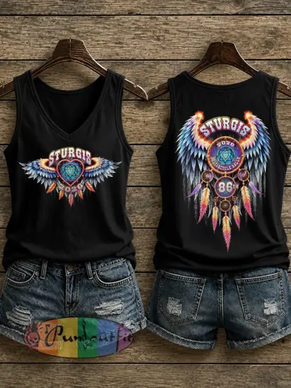 Women’s Motorcycle Rally Printed Tank Top - As picture · S