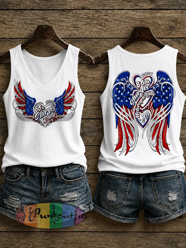 Women’s Motorcycle Rally Printed Tank Top - As picture · S