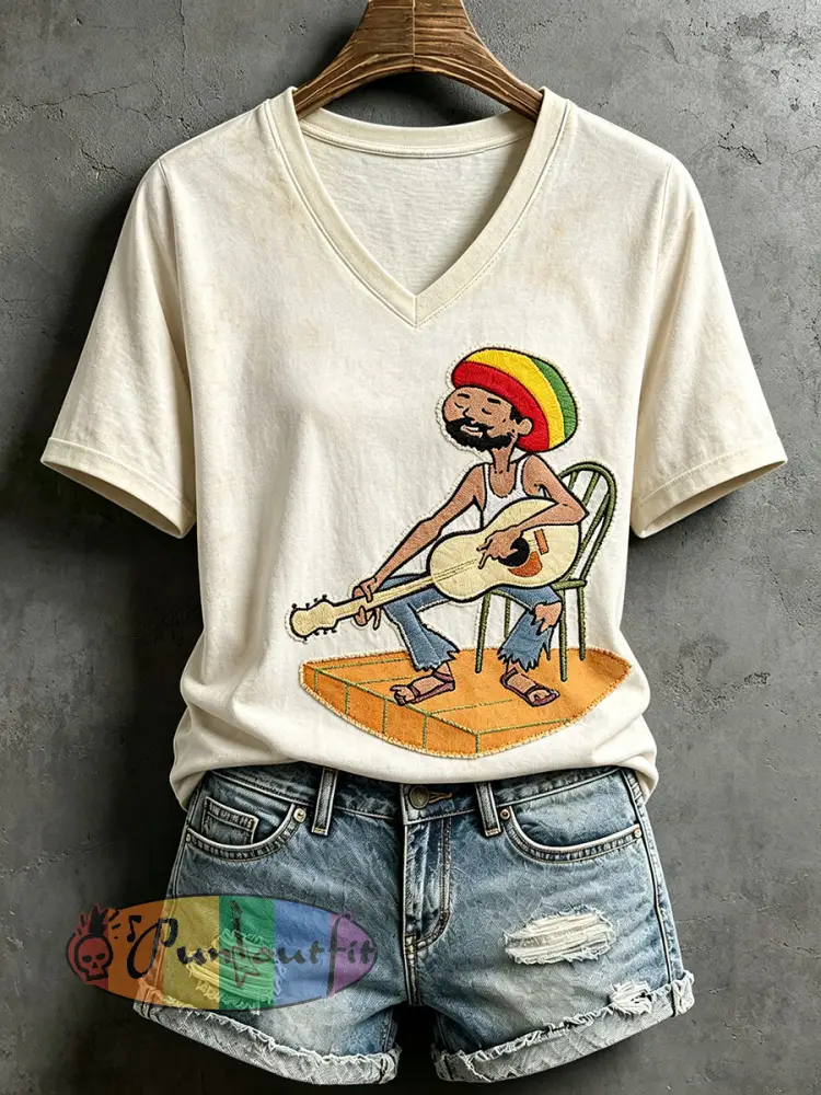Women’s Reggae Inspired T-Shirt - Apricot · S