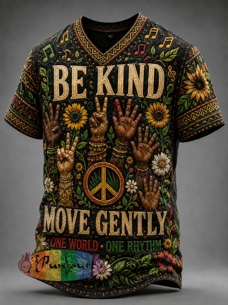 Men’s Reggae V-neck T-shirt - A · S