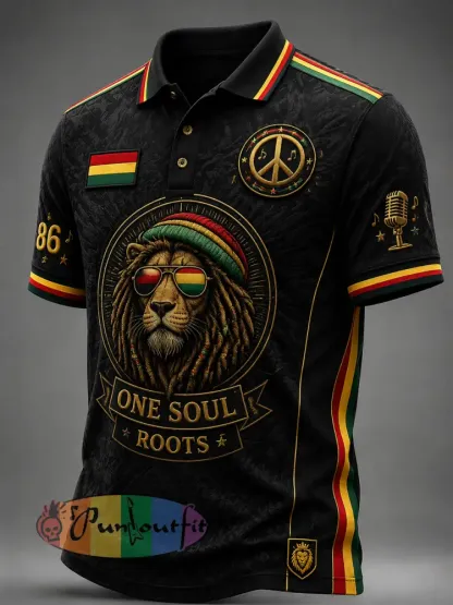 A Classic Polo Shirt for Retro Reggae Music Fans - Black · S