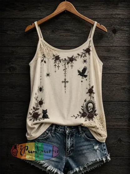 Women’s Gothic Rose Tank Top - Apricot · S
