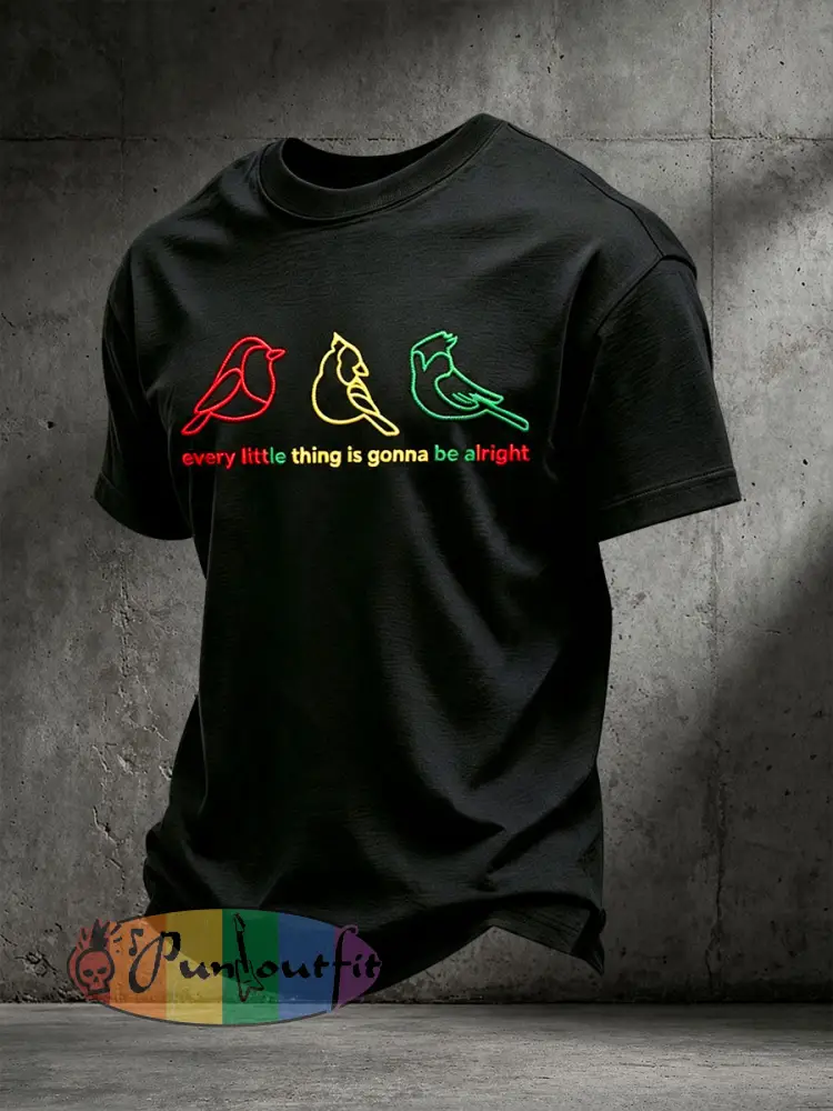 Men’s Every Little Thing Is Gonna Be Alright T-shirt - Black · S