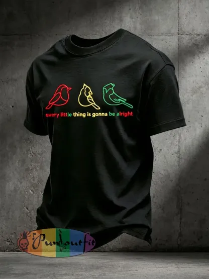 Men’s Every Little Thing Is Gonna Be Alright T-shirt - Black · S