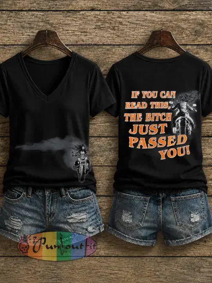 Women’s Motorcycle Rally Printed T-shirt - As picture · S