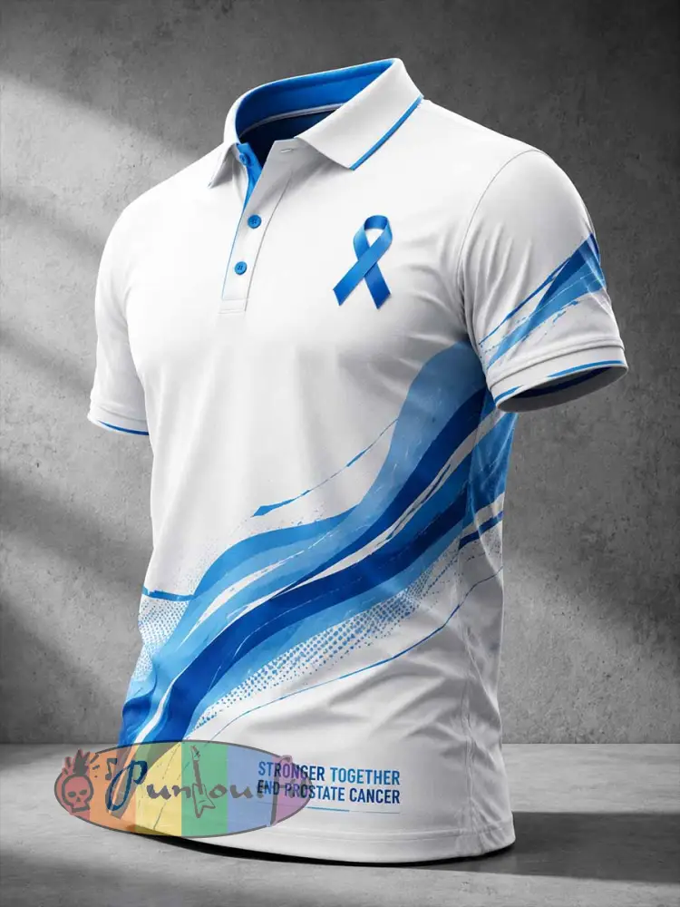 Men’s Vintage Prostate Cancer Awareness Graphic Polo Shirt - As picture · S