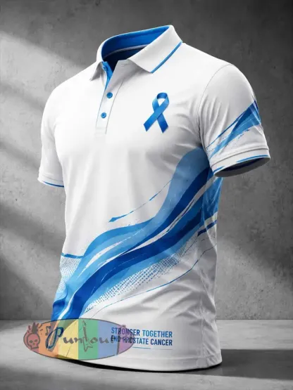 Men’s Vintage Prostate Cancer Awareness Graphic Polo Shirt - As picture · S