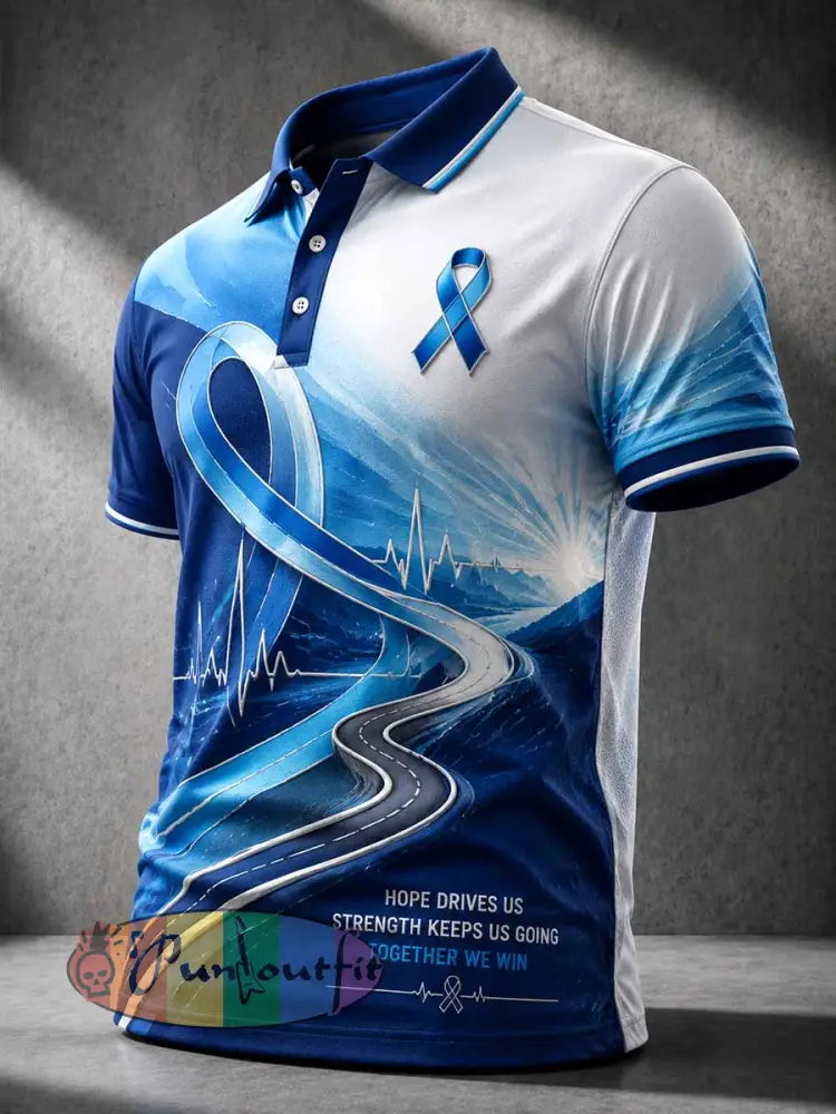 Men’s Vintage Prostate Cancer Awareness Graphic Polo Shirt - As picture · S