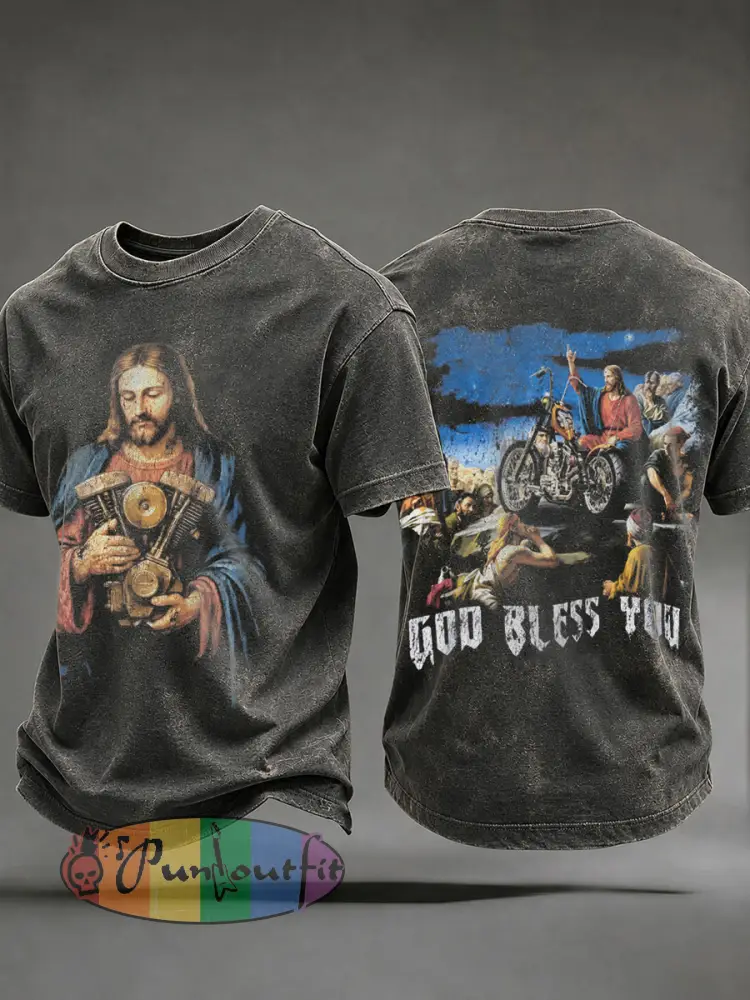 Men’s Faith Biker Rider Graphic T-Shirt