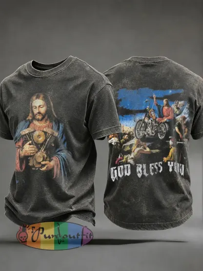 Men’s Faith Biker Rider Graphic T-Shirt