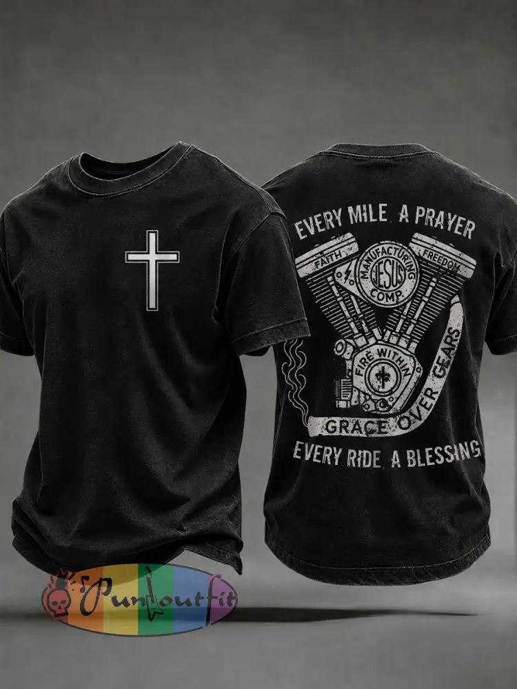 Men’s Faith Biker Rider Graphic T-Shirt