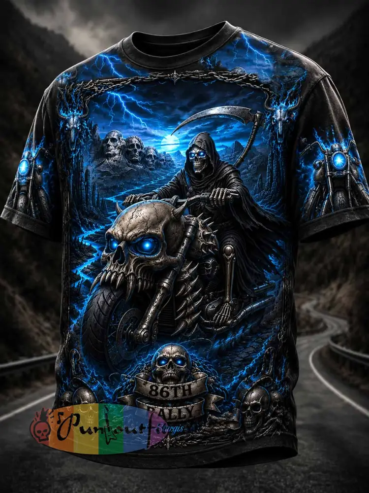 Men’s Retro Motorcycle Rally Graphic Print T-Shirt - As picture · S