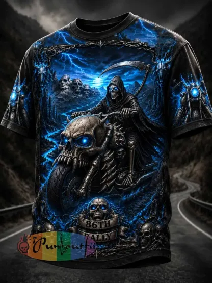 Men’s Retro Motorcycle Rally Graphic Print T-Shirt - As picture · S