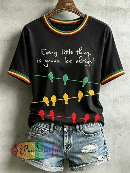 Women’s Every Little Thing Is Gonna Be All Right T-Shirt - Black · S