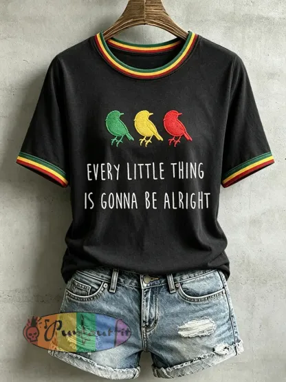 Women’s Every Little Thing Is Gonna Be All Right T-Shirt - Black · S