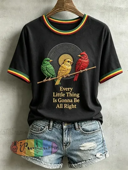 Women’s Every Little Thing Is Gonna Be All Right T-Shirt - Black · S