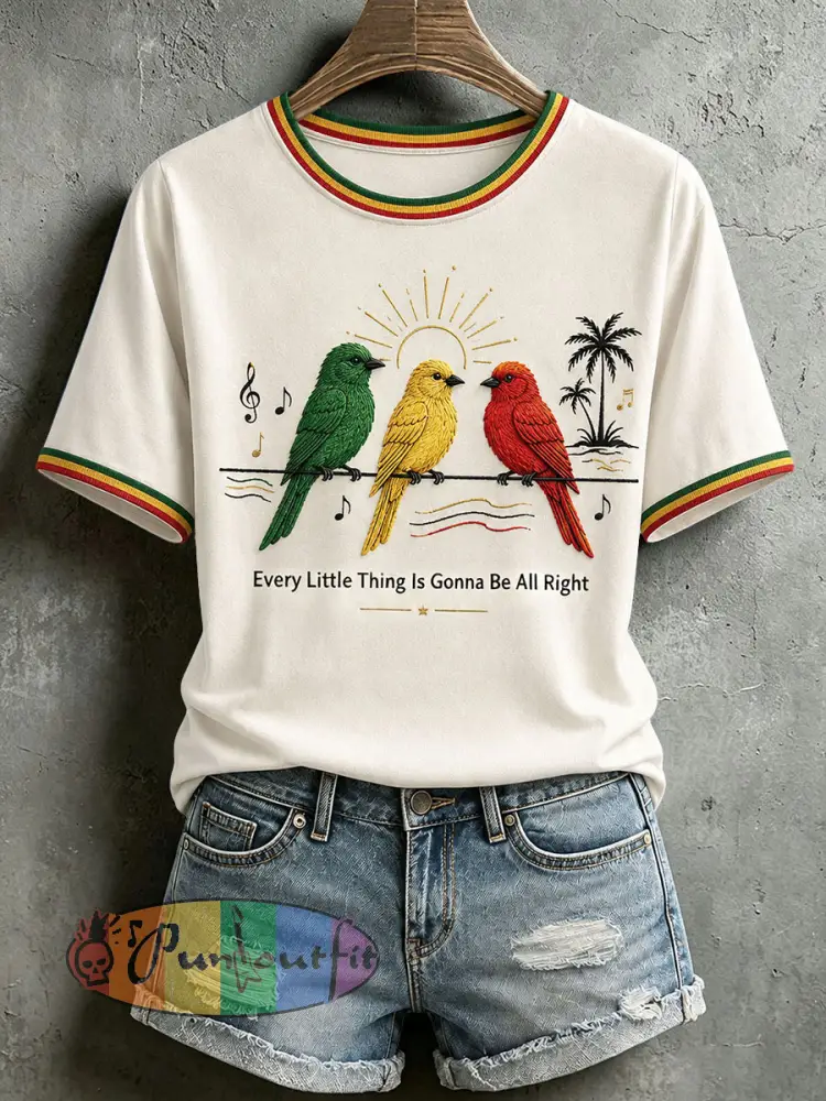 Women’s Every Little Thing Is Gonna Be All Right T-Shirt - Creamy-White · S