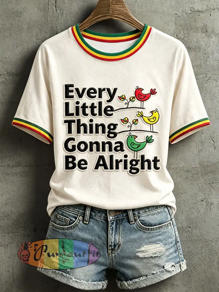 Women’s Every Little Thing Is Gonna Be All Right T-Shirt - Creamy-White · S