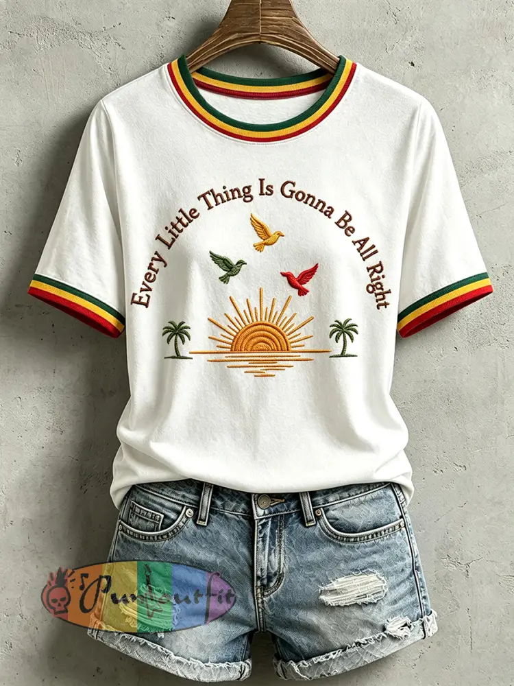 Women’s Every Little Thing Is Gonna Be All Right T-Shirt - White · S