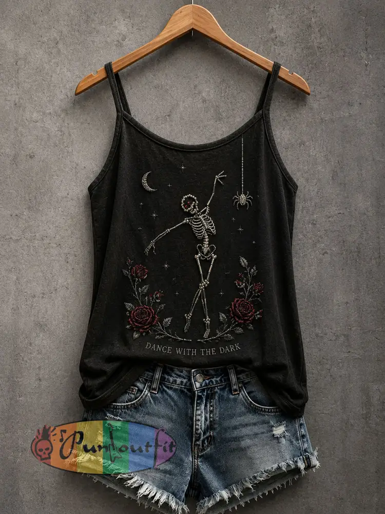 Women’s Gothic Skull Tank Top - Black · S