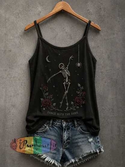 Women’s Gothic Skull Tank Top - Black · S