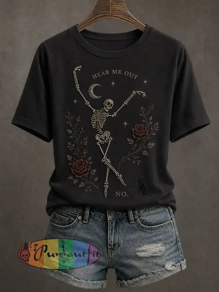 Women’s Gothic Skull T-Shirt - Black · S