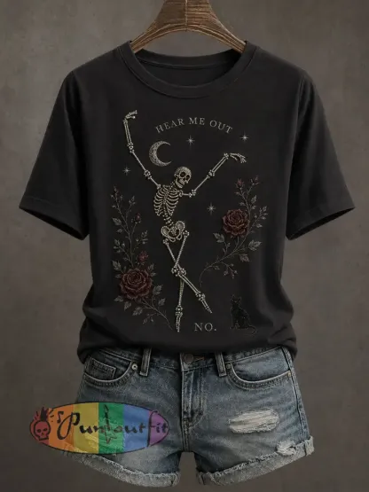 Women’s Gothic Skull T-Shirt - Black · S