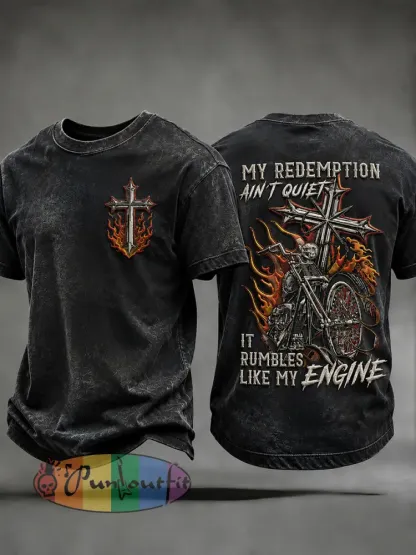 Men’s Christian Motorcycle Biker Graphic T-shirt - As picture · S