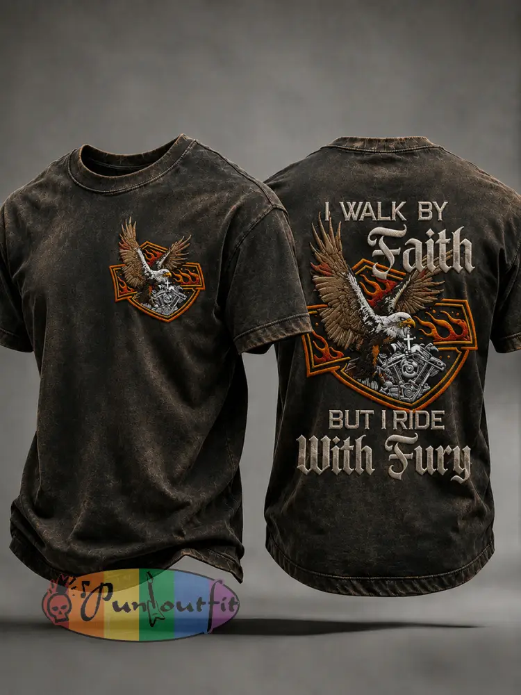 Men’s Christian Motorcycle Biker Graphic T-shirt - As picture · S