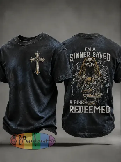 Men’s Christian Motorcycle Biker Graphic T-shirt - As picture · S