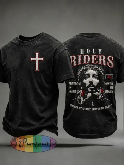 Men’s Christian Motorcycle Biker Graphic T-shirt - As picture · S