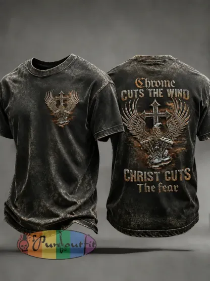 Men’s Christian Motorcycle Biker Graphic T-shirt - As picture · S