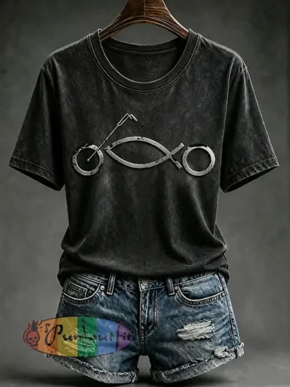 Women’s Christian Motorcycle Biker Graphic T-shirt - As picture · S