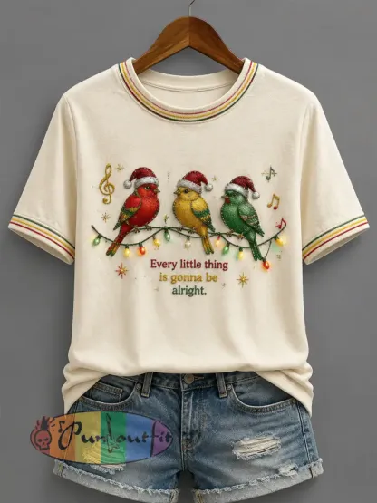 “Everything’s Gonna Be Alright” Casual Christmas T-Shirt - As picture · S
