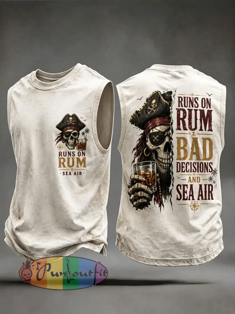 Men’s ’Runs On Rum Bad Decisions And Sea Air’ Vests
