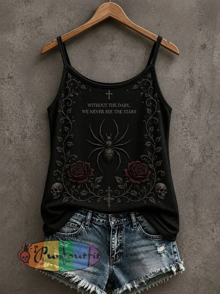 Women’s Gothic Pattern Printed Casual Vest - Black · S