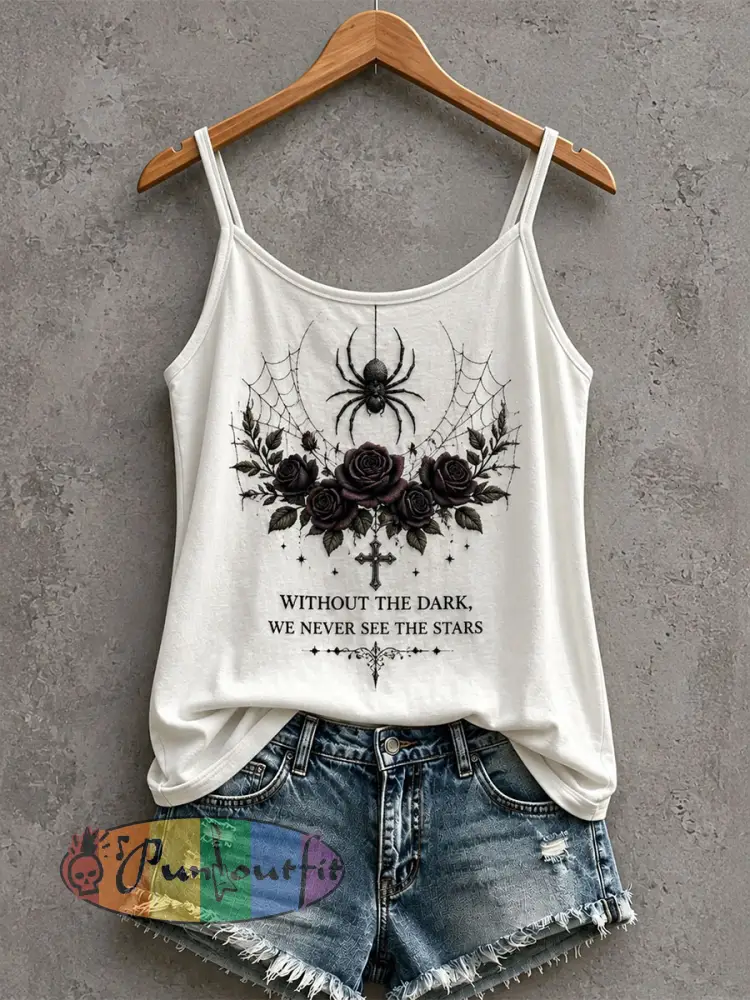 Women’s Gothic Pattern Printed Casual Vest - White · S
