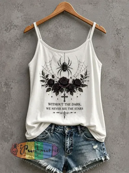Women’s Gothic Pattern Printed Casual Vest - White · S