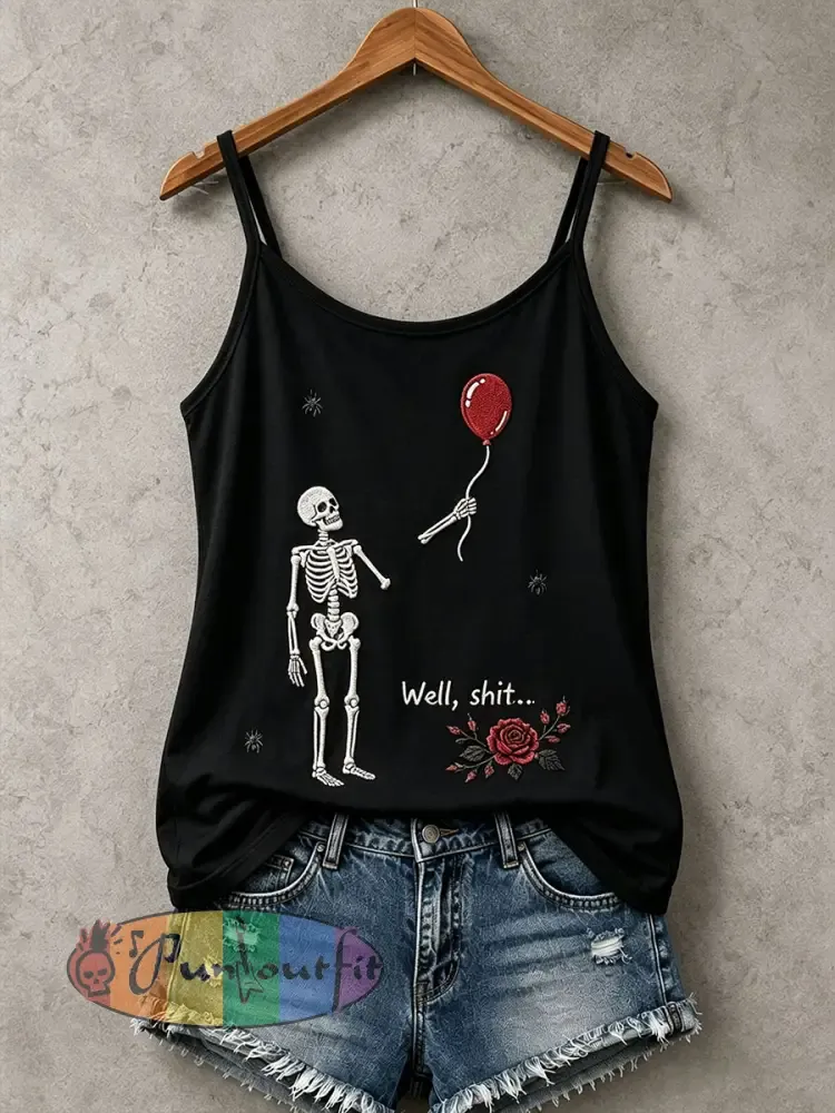 Women’s Gothic Skull Tank Top - Black · S