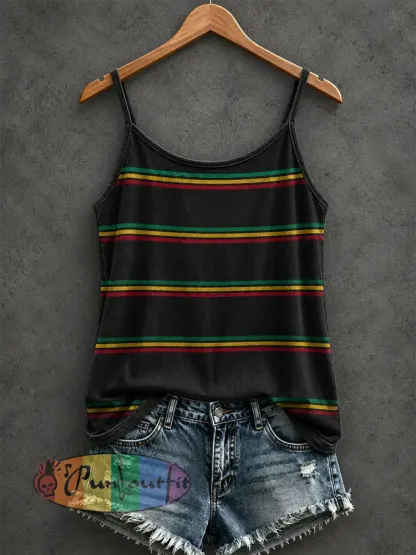 Women’s Reggae Inspired Tank Top - Black · S