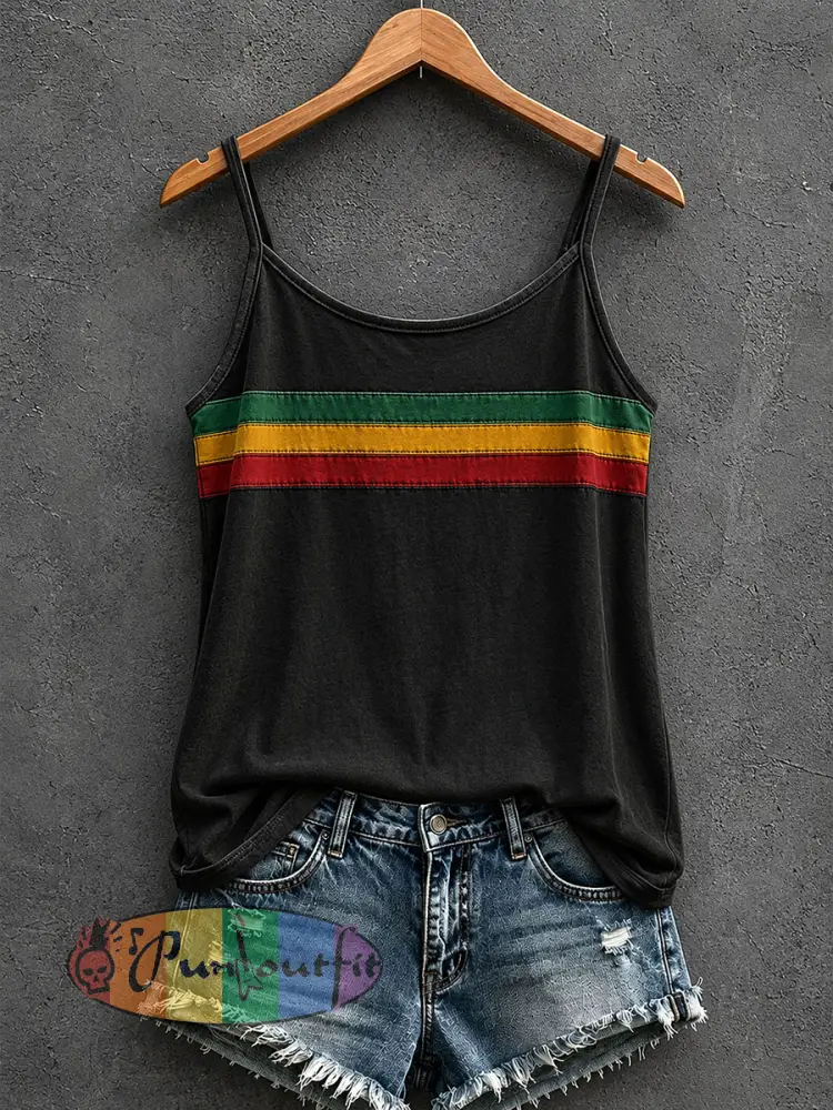 Women’s Reggae Inspired Tank Top - Black · S