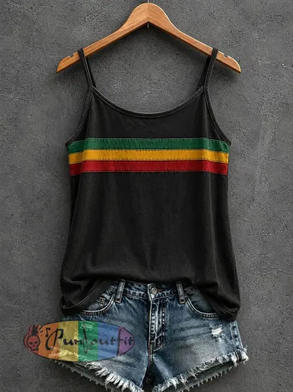Women’s Reggae Inspired Tank Top - Black · S