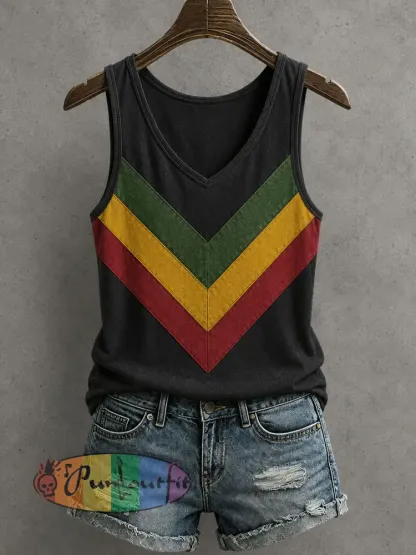 Women’s Reggae Inspired Tank Top - Black · S