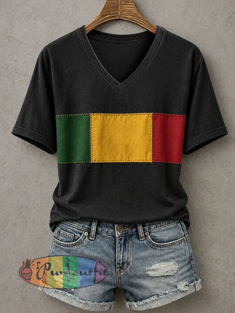 Women’s Reggae Inspired T-Shirt - Black · S