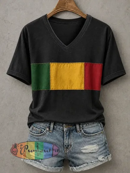 Women’s Reggae Inspired T-Shirt - Black · S