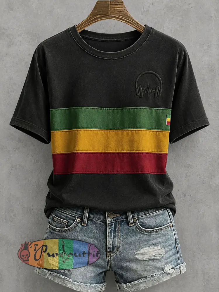 Women’s Reggae Inspired T-Shirt - Black · S