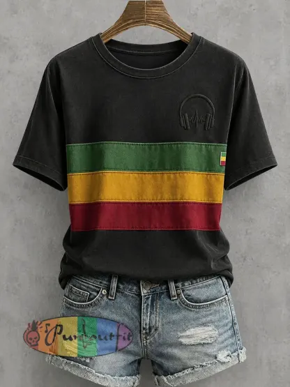 Women’s Reggae Inspired T-Shirt - Black · S