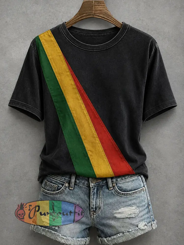 Women’s Reggae Inspired T-Shirt - Black · S
